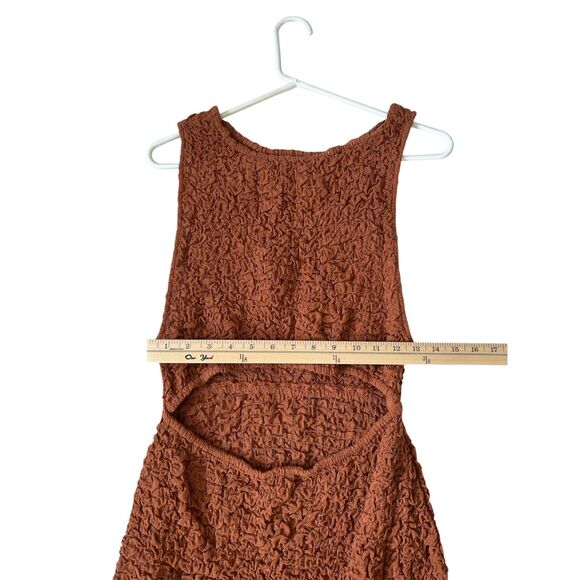 Free People Scarlett Smocked Mini Dress Cutout Sz M - Picture 5 of 7